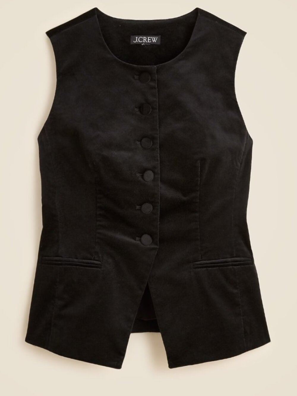J. Crew Essential cutaway vest top in velvet NWT